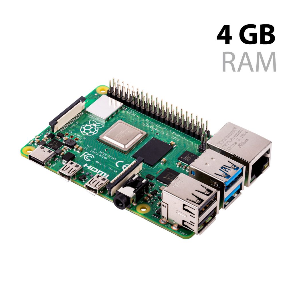 Raspberry Pi Model 4B 4GB RAM bild ovanifrån 