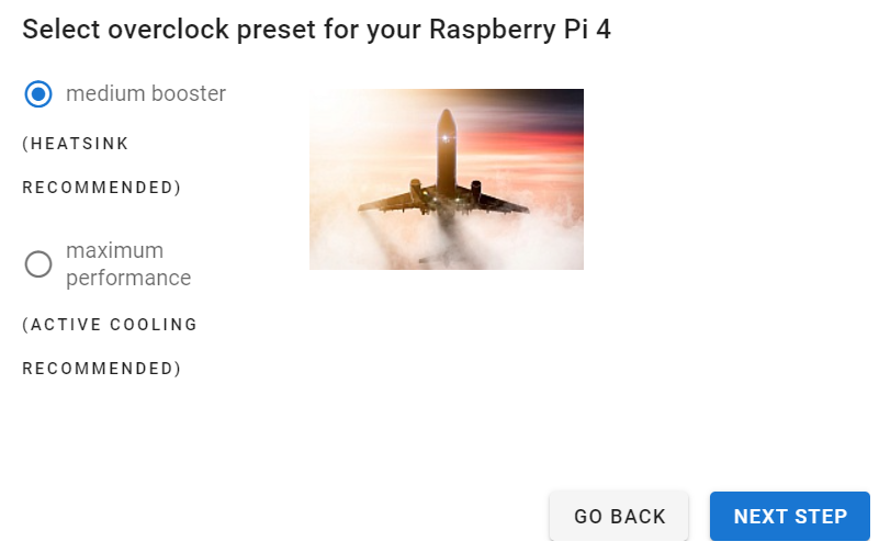 two different overclock presets for your Raspberry Pi - medium booster and maximum performance