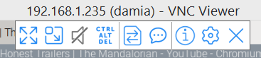 VNC viewer additional tools at the top