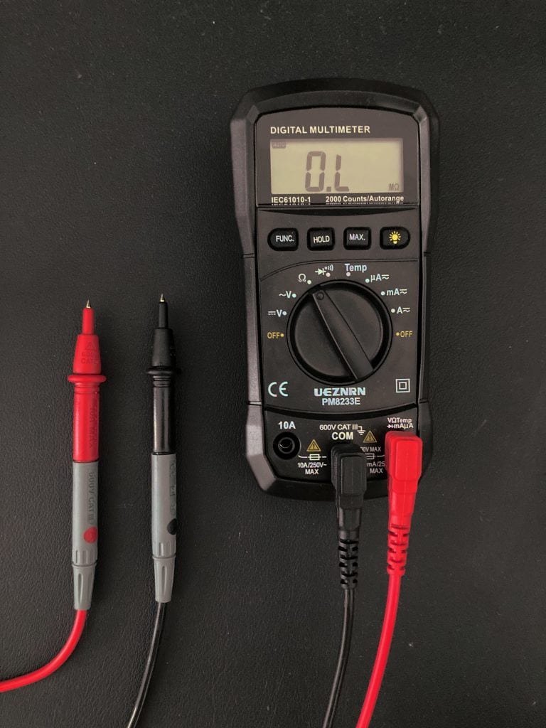 Sensores de teste com um multímetro digital