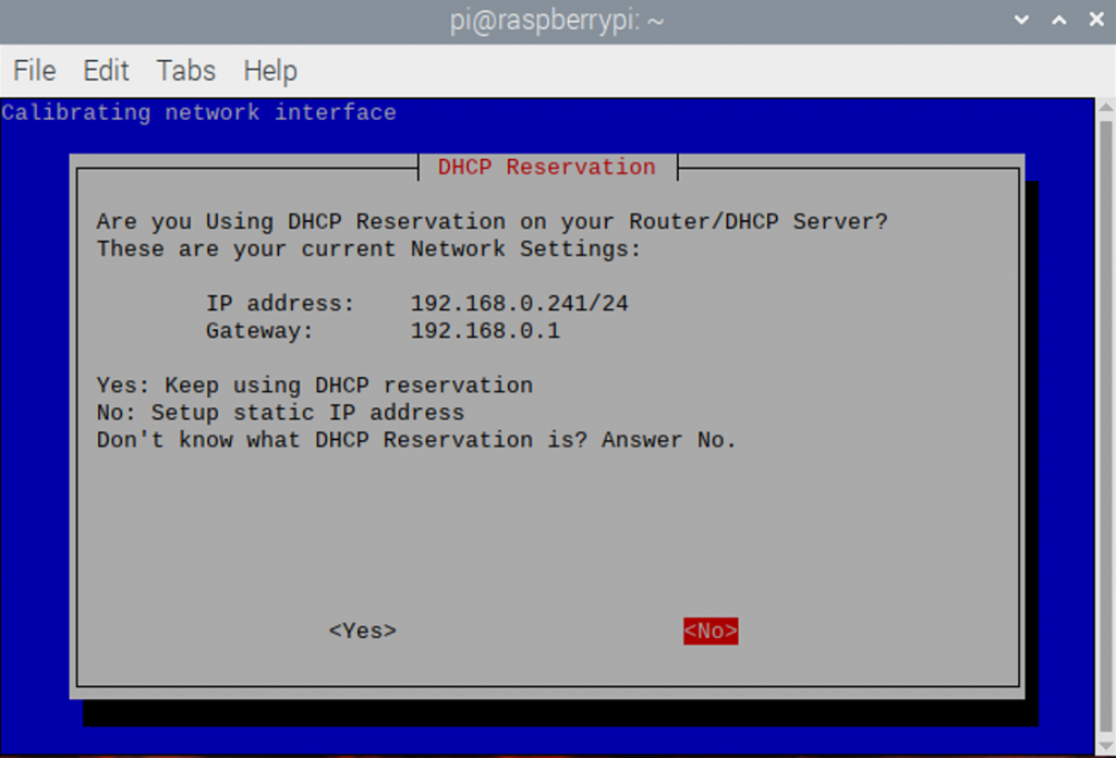 dhcp-reservation raspberry pi vpn eller statisk IP-adress