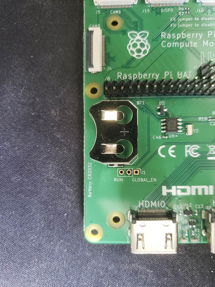 Raspberry Pi CM4 IO Board realtidsklocka batteri